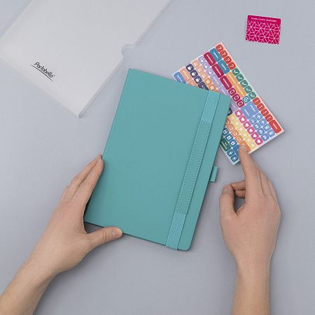 Ежедневник Alpha недатированный, серый/бирюзовый