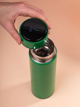 Смарт-бутылка с заменяемой батарейкой Long Therm, зеленая