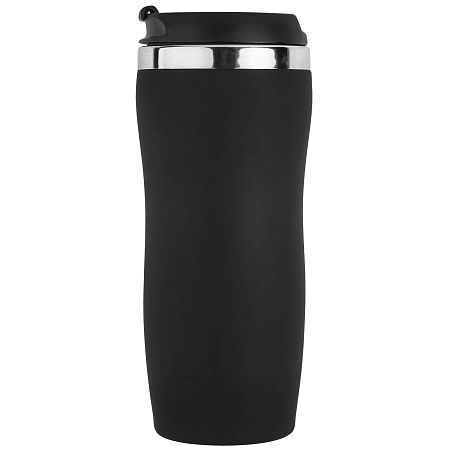 Термокружка SLIM SOFT COLOR 350мл. Черная с черной крышкой 6030.08