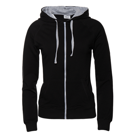 Толстовка женская STAN с капюшоном на молнии футер без начёса, 260, 61W, Чёрный,  (20)  (48/L)