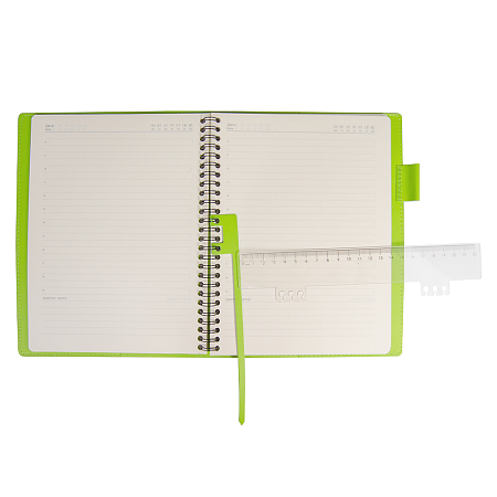 Ежедневник Flexy Verde Sivilia B5 на пружине, серо-салатовый, недатированный, в гибкой обложке