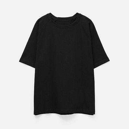 Футболка оверсайз унисекс Avenu, черная, размер XS/S