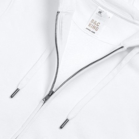 Толстовка на молнии с капюшоном унисекс King, белая, размер XS