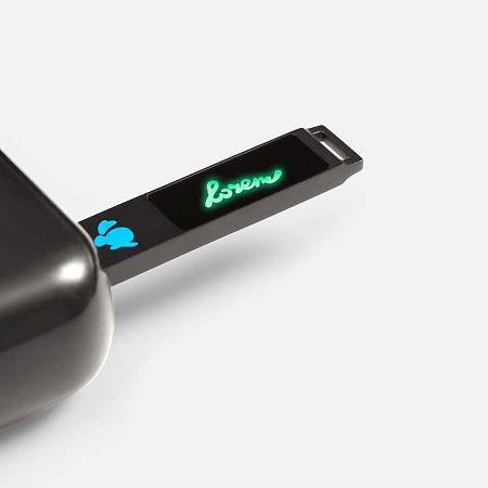 Флешка markBright Black с зеленой подсветкой, 32 Гб