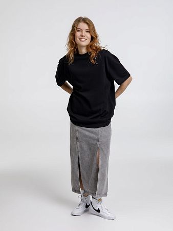 Футболка оверсайз унисекс Sideline, черная, размер XS/S