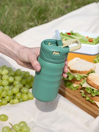 Термобутылка Fujisan 2.0 без логотипа, зеленая