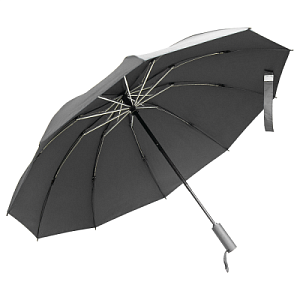 Зонт складной автоматический обратного сложения Forest Liverpool Reverse Safeclosing, диаметр 117 см, 10 панелей, с плавным закрытием, без подарочной коробки, серый