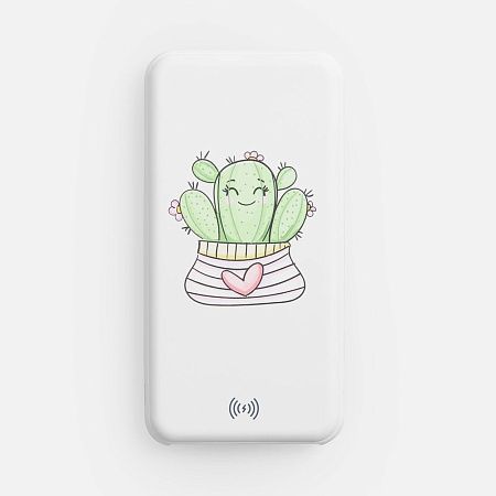 Аккумулятор с беспроводной зарядкой All Day Wireless, 10000 мАч, белый