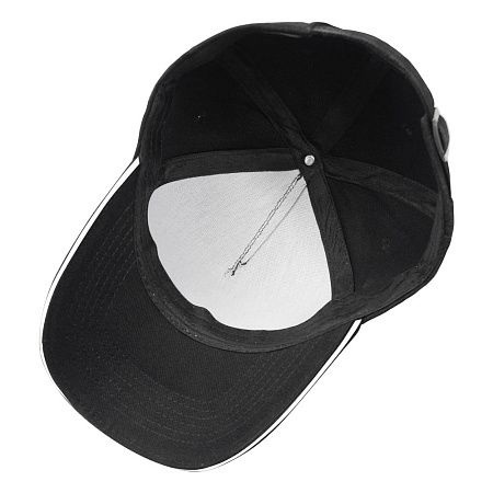 Кепка 5-панельная Oxford 300, c белым сендвичем, черная