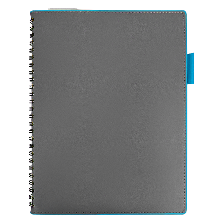 Ежедневник Flexy Verde Sivilia B5 на пружине, серо-голубой, недатированный, в гибкой обложке
