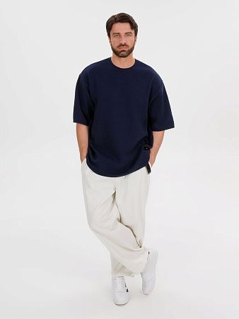 Джемпер с коротким рукавом Siluetti Volumica, темно-синий, размер XS/S