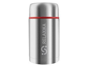 Термос для еды Relaxika «301» в чехле, 1200 мл, цвет: серебристый