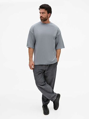 Футболка унисекс оверсайз T1, серая, размер XS/S