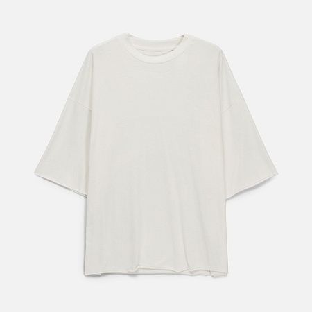 Футболка унисекс оверсайз T1, молочно-белая, размер M/L