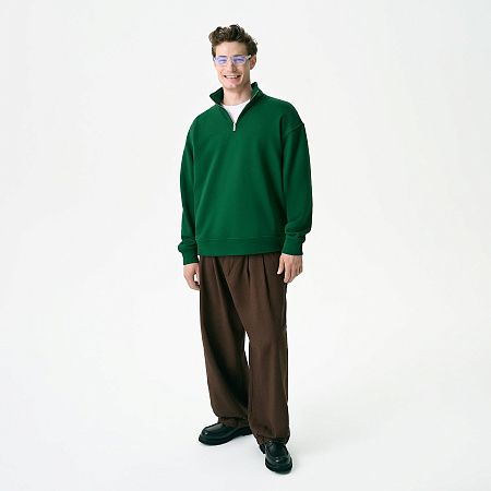 Толстовка на молнии унисекс Флоу (Flow), зеленая, размер 5XL/6XL