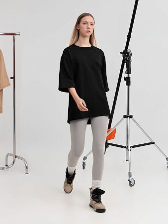 Футболка оверсайз унисекс Kosmos 2.0, черная, размер XS/S