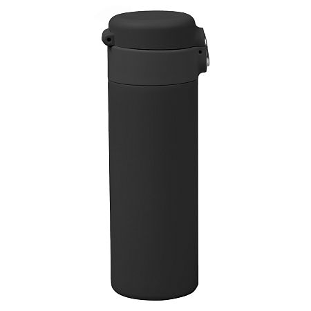 Термобутылка (термос) Kyoto вакуумная, стальная, 440 мл, матовая, черная