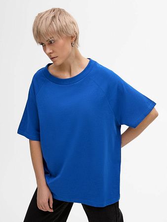 Футболка унисекс оверсайз T2, синяя, размер XS/S