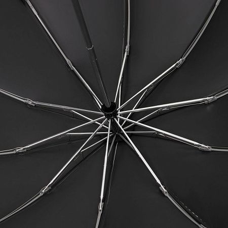 Зонт обратного сложения с ручкой-карабином Foldberry, черный