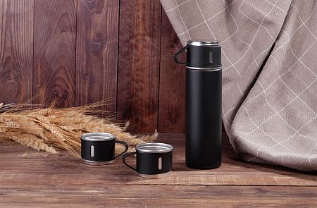 Набор подарочный "Алтай": термос, 3 кружки, пудра