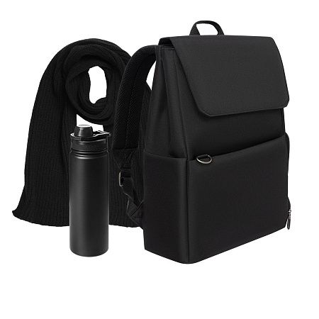 Подарочный набор Marco, черный (шарф, термобутылка, рюкзак)