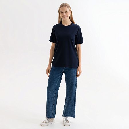 Футболка унисекс KRIS, 150 гр., темно-синяя, размер XS