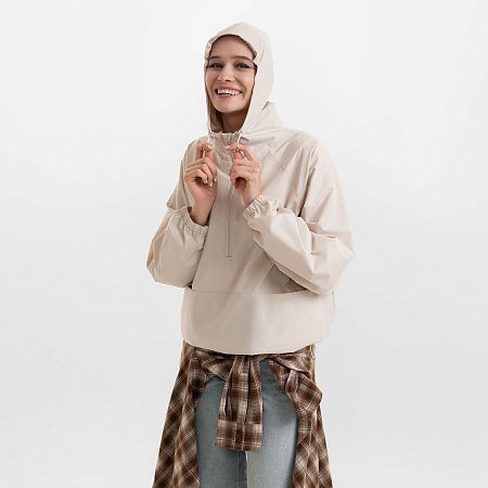 Ветровка (анорак) оверсайз унисекс Риссман (Rissman), бежевая, размер XS/S