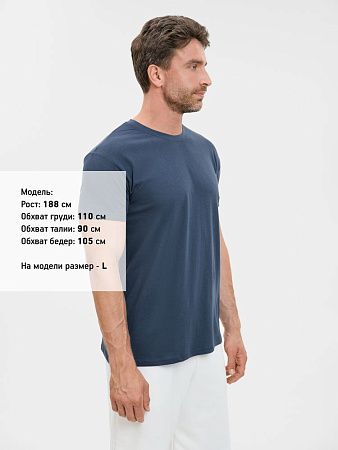 Футболка унисекс Regent 150, синяя (джинс), размер M