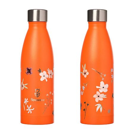 Термобутылка вакуумная герметичная Фреско (Fresco), оранжевая, гладкое покрытие