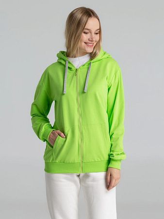 Толстовка на молнии с капюшоном Unit Siverga, зеленое яблоко, размер 4XL