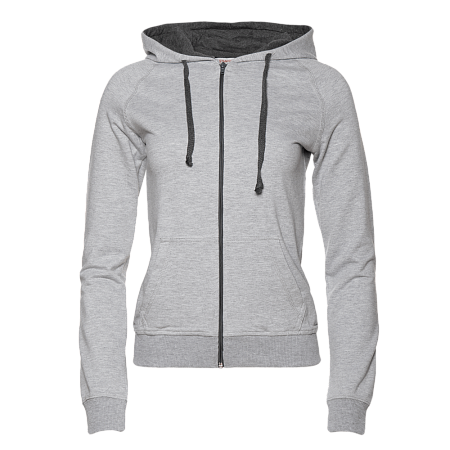 Толстовка женская STAN с капюшоном на молнии футер без начёса, 260, 61W, Серый меланж,  (50/60)  (48/L)