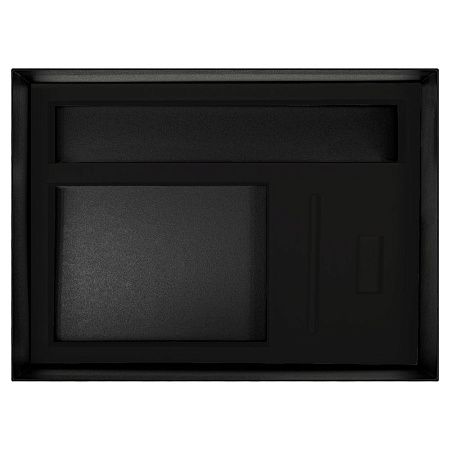 Подарочная коробка, размер 29,5x40,5x8 см, Solution Prestige Linen с магнитным клапаном, черная, с черным ложементом