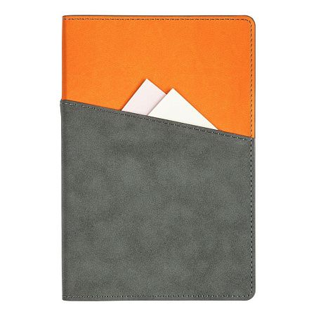 Ежедневник Flexy Smart Porta Nuba Latte A5, серый/оранжевый, недатированный, в гибкой обложке