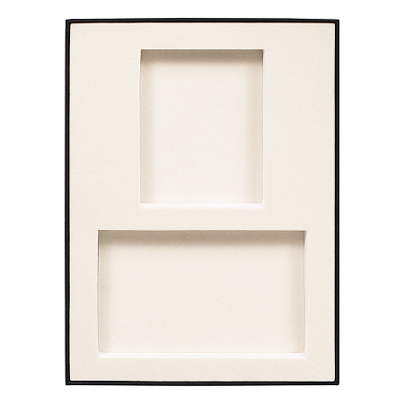 Коробка подарочная, размер 24*17,5*3 см, Solution Superior Linen, черная, бежевый ложемент под два прямоугольных предмета