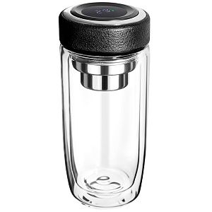 Термос стеклянный с LED-дисплеем Smartview, чёрный