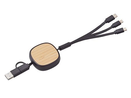 Универсальный кабель с ретрактором 3-в-1 «Retrax»