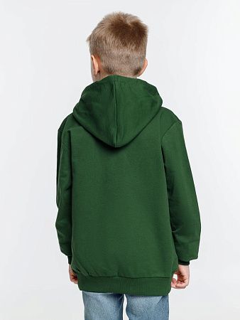 Толстовка с капюшоном детская Kirenga Kids, темно-зеленая, размер 12 лет (142-152 см)