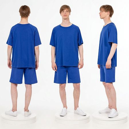 Футболка унисекс оверсайз T2, синяя, размер XS/S