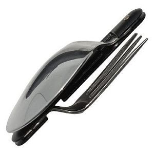 Набор складных столовых приборов (ложка, вилка)  «Azimuth», черный