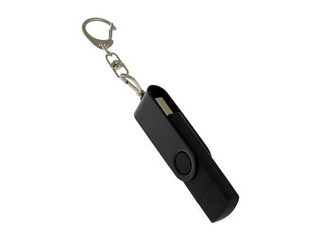 USB 3.0- флешка на 32 Гб с поворотным механизмом и дополнительным разъемом Type-C