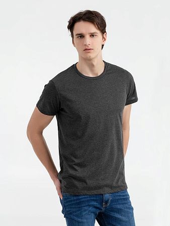 Футболка мужская Regent Fit 150, черный меланж, размер M