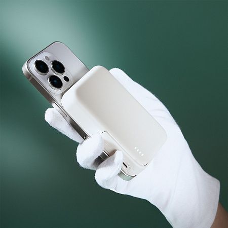 Внешний аккумулятор Юнион PD (Union PD) 10000mAh с функцией беспроводной зарядки 15W, белый