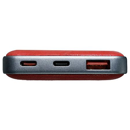 Универсальный аккумулятор EMBER 10 (10000мАч) с быстрой зарядкой, бордовый