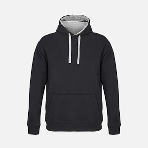 Худи унисекс Cameron, черное с серым меланжем