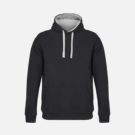 Худи унисекс Cameron, черное с серым меланжем, размер M