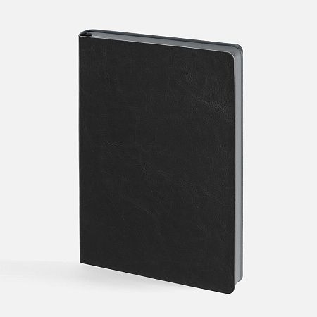 Ежедневник Doppio, недатированный, черный с серым