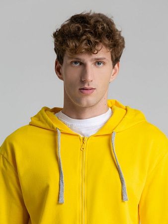 Толстовка на молнии с капюшоном Unit Siverga, желтая, размер 4XL
