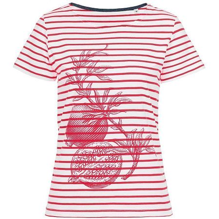 Футболка женская Grand Granat New, белая с красным, размер XS