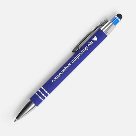 Ручка шариковая Sansen Soft Touch со стилусом, синяя