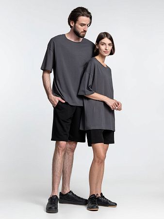 Футболка унисекс оверсайз Crosstown, темно-серая, размер S